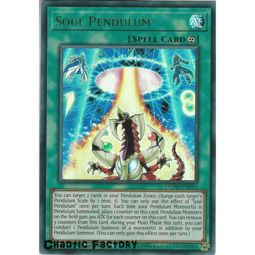 Yugioh DUPO-EN013 Soul Pendulum Ultra Rare 1st Edtion NM