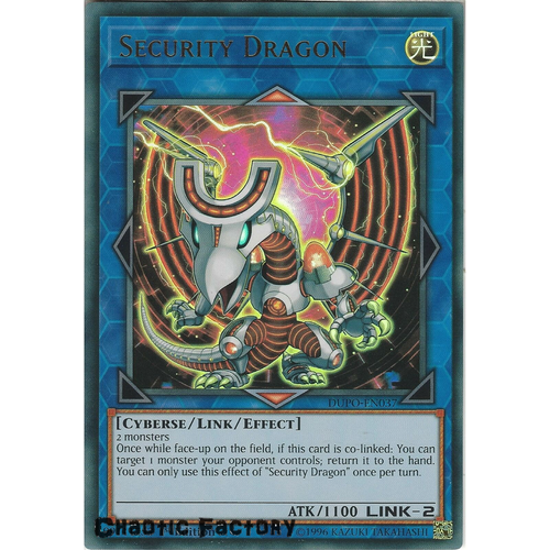 Yugioh DUPO-EN037 Security Dragon Ultra Rare 1st Edtion NM
