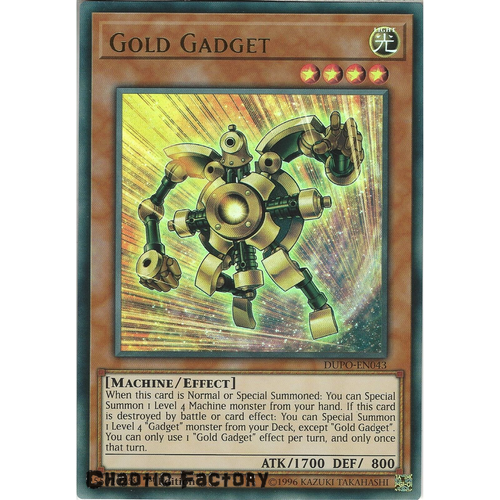 Yugioh DUPO-EN043 Gold Gadget Ultra Rare 1st Edtion NM