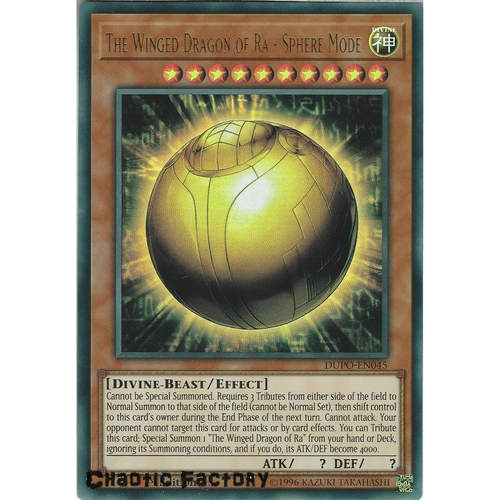 Yugioh DUPO-EN045 The Winged Dragon of Ra - Sphere Mode Ultra Rare 1st Edtion NM