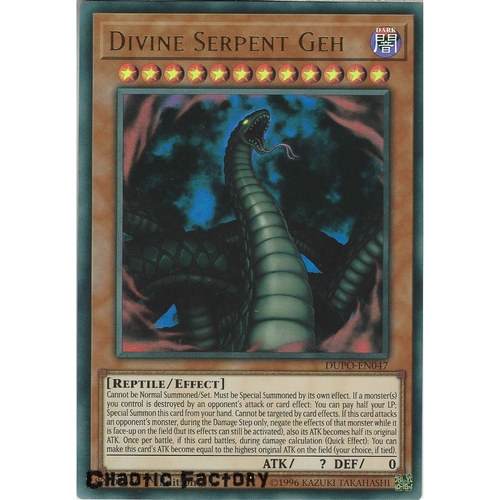 Yugioh DUPO-EN047 Divine Serpent Geh Ultra Rare 1st Edtion NM