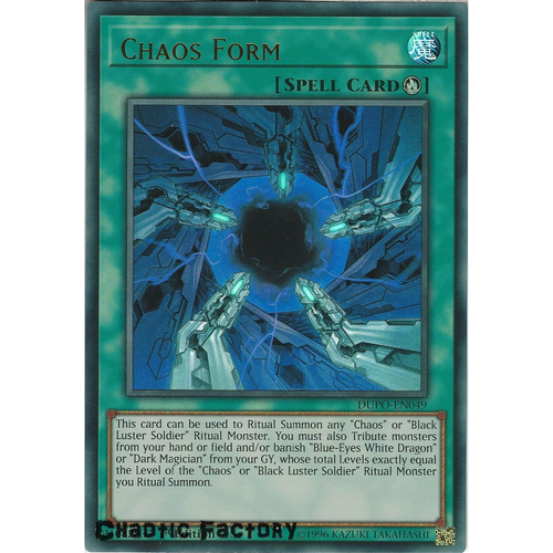 Yugioh DUPO-EN049 Chaos Form Ultra Rare 1st Edtion NM