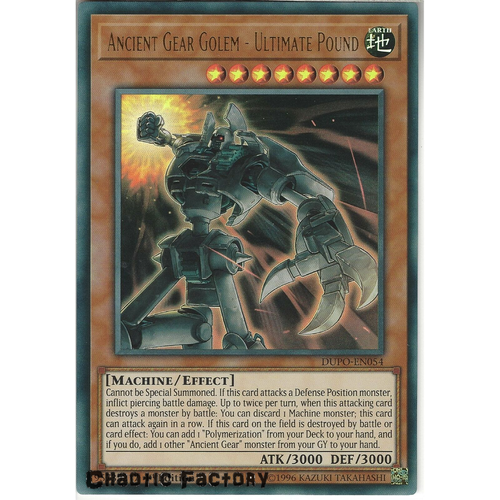 Yugioh DUPO-EN054 Ancient Gear Golem - Ultimate Pound Ultra Rare 1st Edtion NM