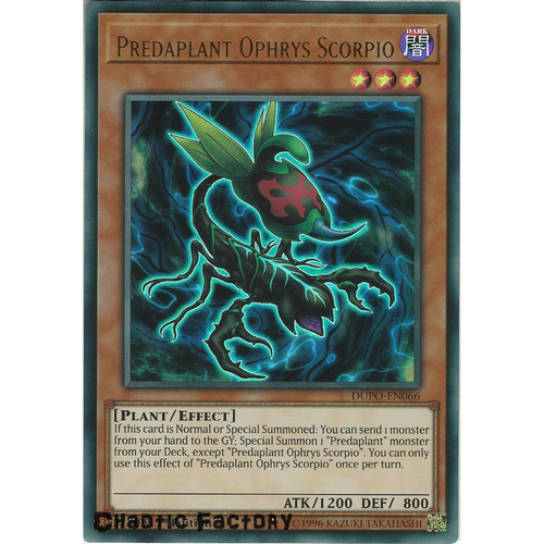 Yugioh DUPO-EN066 Predaplant Ophrys Scorpio Ultra Rare 1st Edtion NM