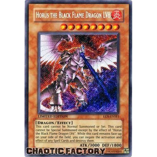EEN-ENSE1 Horus The Black Flame Dragon Lv8 Secret Rare LIMITED EDITION NM