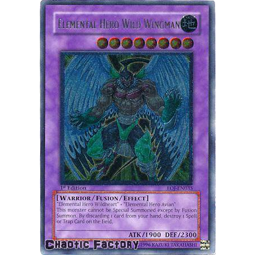 Ultimate Rare - Elemental Hero Wild Wingman - EOJ-EN035 1st Edition NM