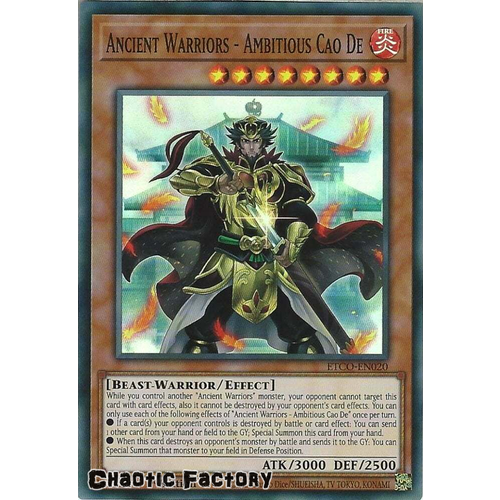 ETCO-EN020 Ancient Warriors - Ambitious Cao De Super Rare 1st Edition NM