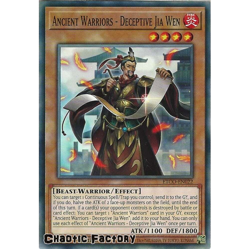ETCO-EN022 Ancient Warriors - Deceptive Jia Wen Common 1st Edition NM
