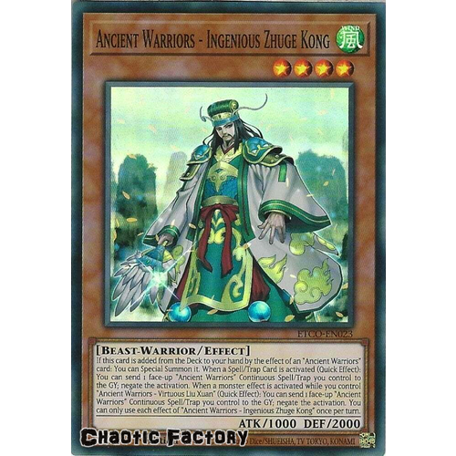ETCO-EN023 Ancient Warriors - Ingenious Zhuge Kong Super Rare 1st Edition NM