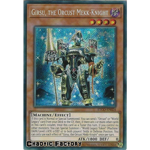 ETCO-EN024 Girsu, the Orcust Mekk-Knight Secret Rare 1st Edition NM