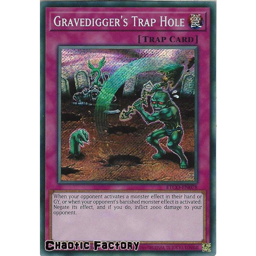 ETCO-EN078 Gravedigger's Trap Hole Secret Rare 1st Edition NM