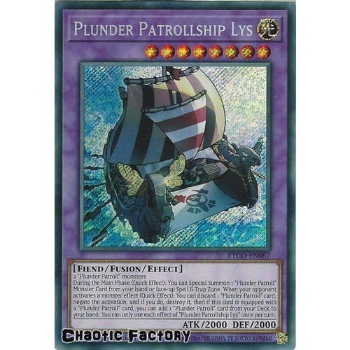 ETCO-EN087 Plunder Patrollship Lys Secret Rare 1st Edition NM