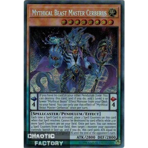 EXFO-EN027 Mythical Beast Master Cerberus Secret Rare 1st Edition