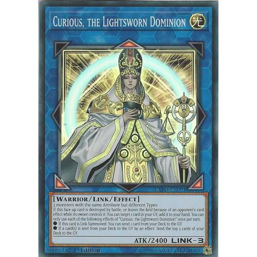 EXFO-EN091 Curious, the Lightsworn Dominion Super Rare 1st Edition NM