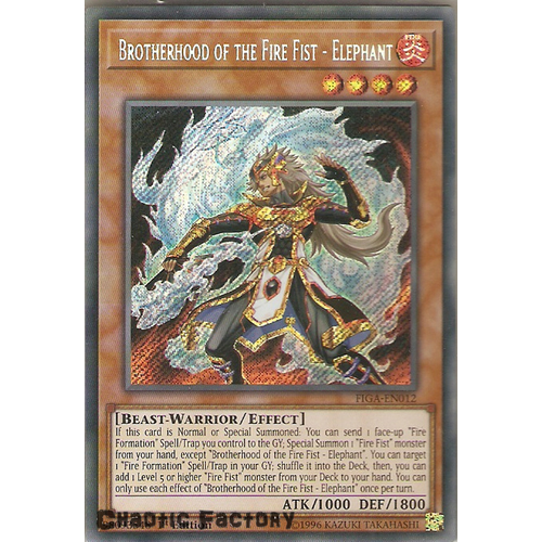 FIGA-EN012 Brotherhood of the Fire Fist - Elephant Secret Rare 1st Edtion NM