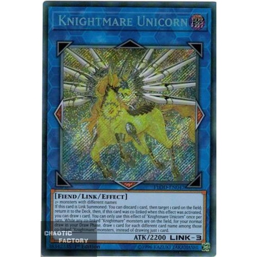 FLOD-EN047 Knightmare Unicorn Secret Rare 1st Edition NM