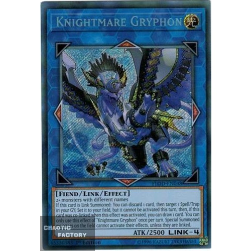 FLOD-EN048 Knightmare Gryphon Secret Rare 1st Edition NM