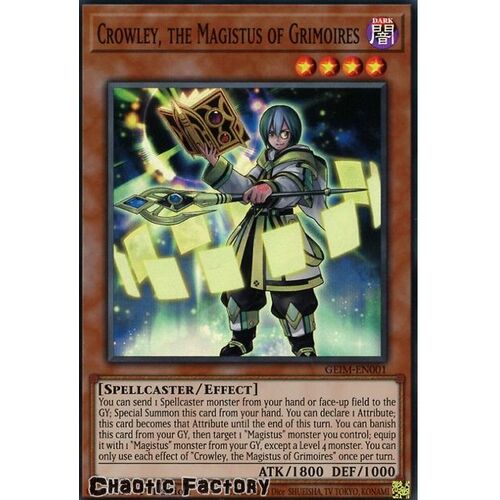 GEIM-EN001 Crowley, the Magistus of Grimoires Super Rare 1st Edition NM