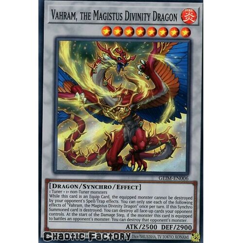 GEIM-EN006 Vahram, the Magistus Divinity Dragon Super Rare 1st Edition NM