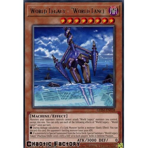 GEIM-EN058 World Legacy - World Lance Rare 1st Edition NM