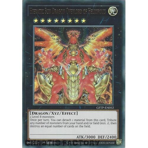 GFTP-EN052 Hieratic Sun Dragon Overlord of Heliopolis Ultra Rare 1st Edition NM