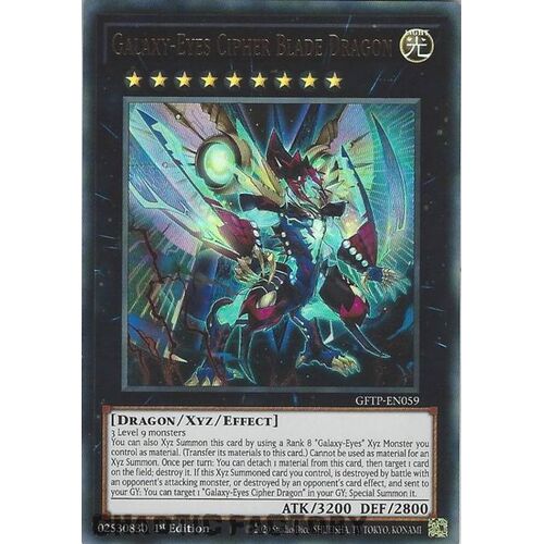 GFTP-EN059 Galaxy-Eyes Cipher Blade Dragon Ultra Rare 1st Edition NM