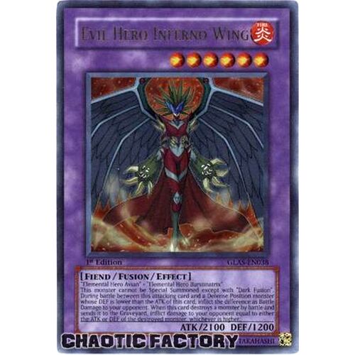 Evil Hero Inferno Wing - GLAS-EN038 - Ultra Rare 1st Edition NM