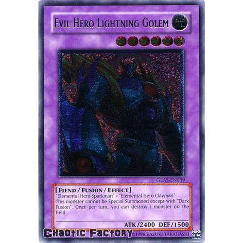 Ultimate Rare - Evil Hero Lightning Golem - GLAS-EN039 Unlimited NM