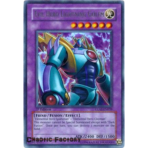 Evil Hero Lightning Golem - GLAS-EN039 - Ultra Rare 1st Edition nm