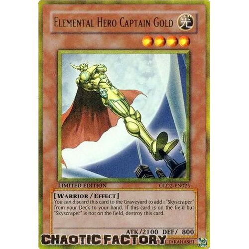 GLD2-EN025 Elemental Hero Captain Gold Ultra Rare LIMITED EDITION NM