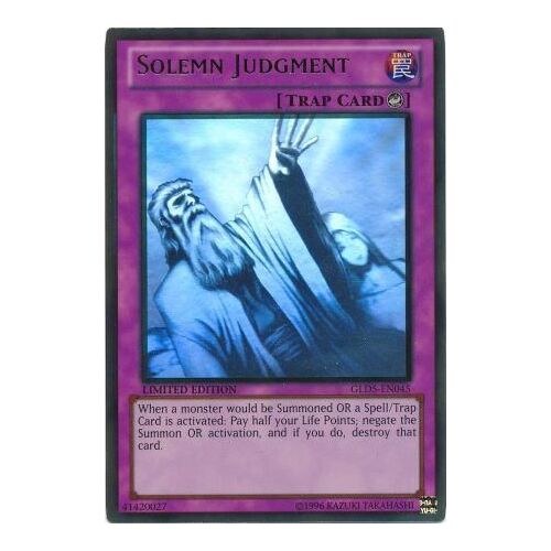 GLD5-EN045 Solemn Judgment Ghost Gold Rare LIMITED EDITION NM