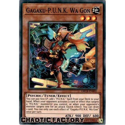 GRCR-EN002 Gagaku-P.U.N.K. Wa Gon Super Rare 1st Edition NM