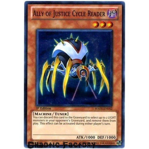 Ally of Justice Cycle Reader - HA03-EN052 - Super Rare UNLIMITED Edition NM