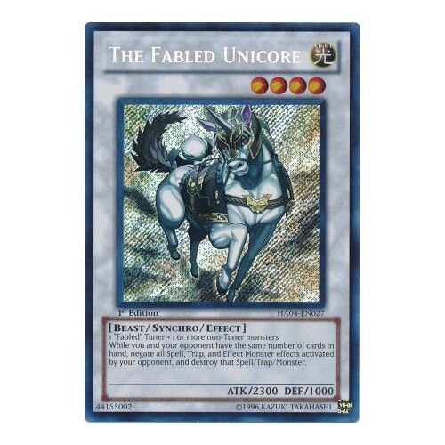 The Fabled Unicore - HA04-EN027 - Secret Rare 1st Edition NM