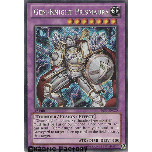 Gem-Knight Prismaura - HA06-EN020 - Secret Rare 1st Edition NM