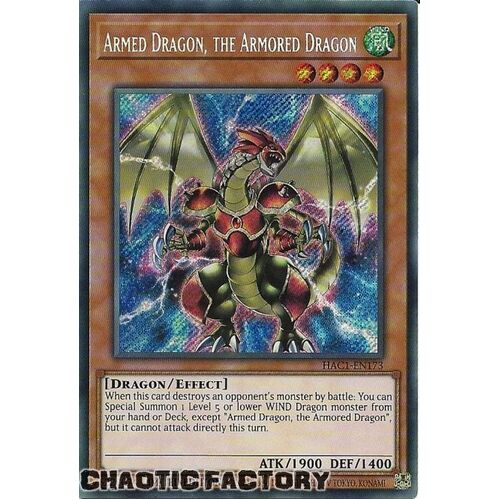 HAC1-EN173 Armed Dragon, the Armored Dragon Secret Rare 1st Edition NM