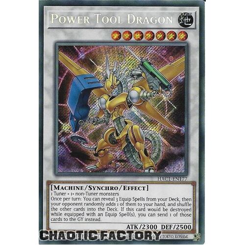 HAC1-EN177 Power Tool Dragon Secret Rare 1st Edition NM
