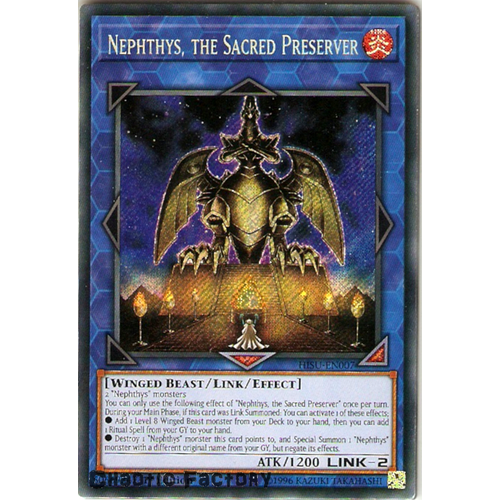 Yugioh HISU-EN007 Nephthys, the Sacred Preserver Secret Rare 1st Edition NM