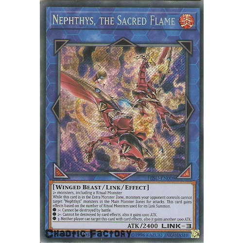 HISU-EN008 Nephthys, the Sacred Flame Secret Rare 1st Edition NM