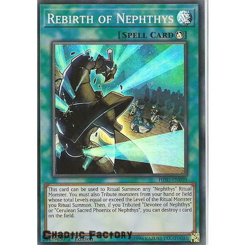 Yugioh HISU-EN009 Rebirth of Nephthys Super Rare 1st Edition NM