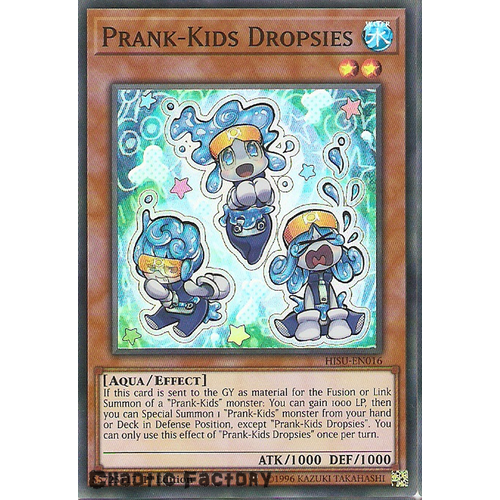 Yugioh HISU-EN016 Prank-Kids Dropsies Super Rare 1st Edition NM