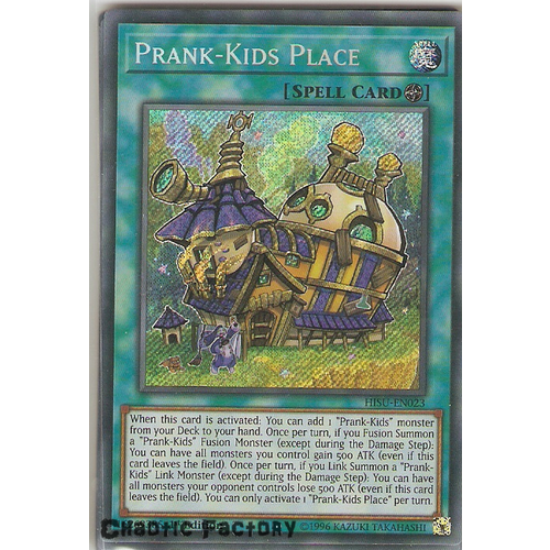 Yugioh HISU-EN023 Prank-Kids Place Secret Rare 1st Edition NM
