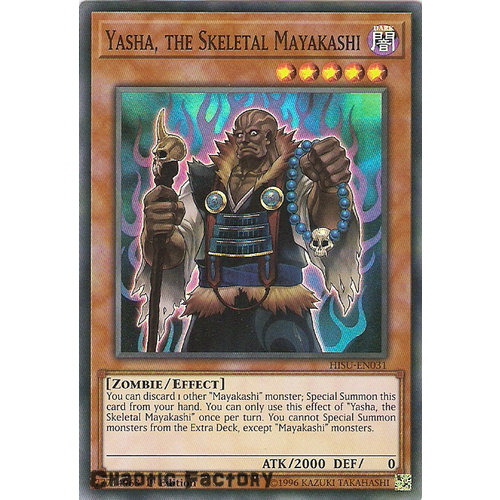 Yugioh HISU-EN031 Yasha, the Skeletal Mayakashi Super Rare 1st Edition NM