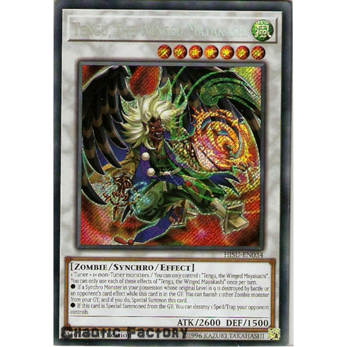 Yugioh HISU-EN034 Tengu, the Winged Mayakashi Secret Rare 1st Edition NM