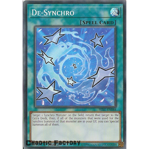Yugioh HISU-EN044 De-Synchro Super Rare 1st Edition NM