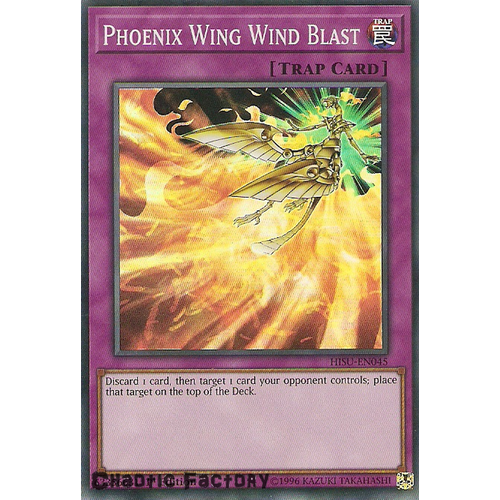 Yugioh HISU-EN045 Phoenix Wing Wind Blast Super Rare 1st Edition NM