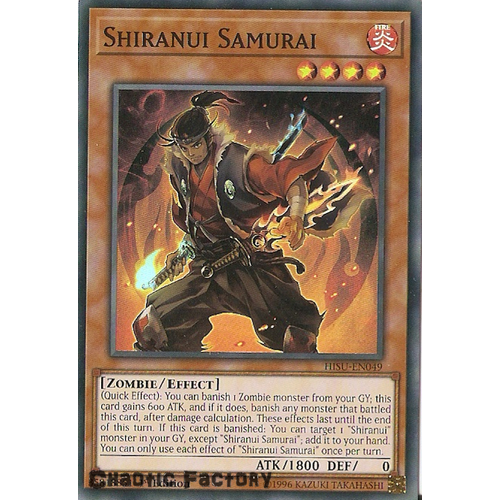 Yugioh HISU-EN049 Shiranui Samurai Super Rare 1st Edition NM