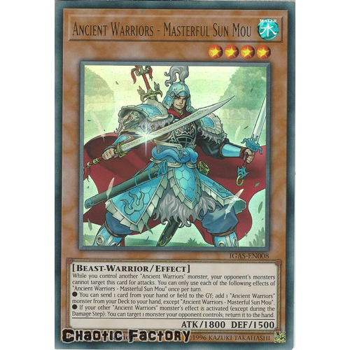 IGAS-EN008 Ancient Warriors - Masterful Sun Mou Ultra Rare 1st Edition NM