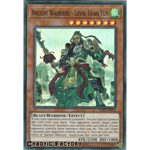 IGAS-EN012 Ancient Warriors - Loyal Guan Yun Super Rare 1st Edition NM