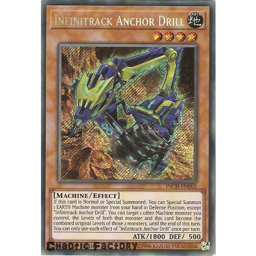 Yugioh INCH-EN002 Infinitrack Anchor Drill Secret Rare 1st Edtion NM